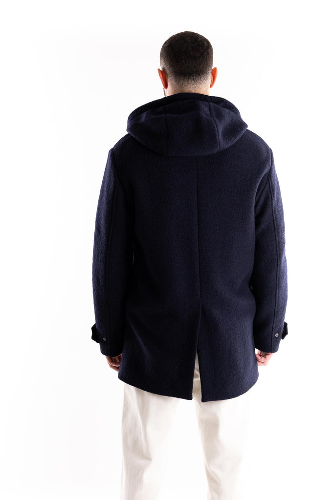 Capotto in lana con cappuccio blu O051 BLU PAOLO PECORA 