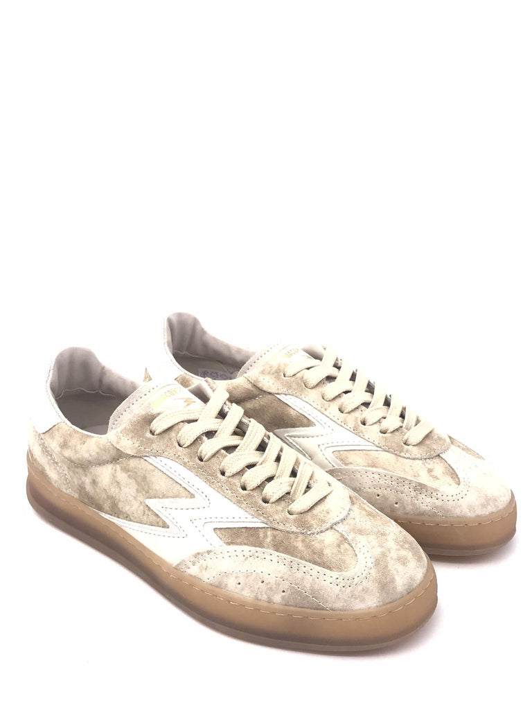 Sneakers donna retrò in crosta beige slavata CL064 BEIGE MOACONCEPT 