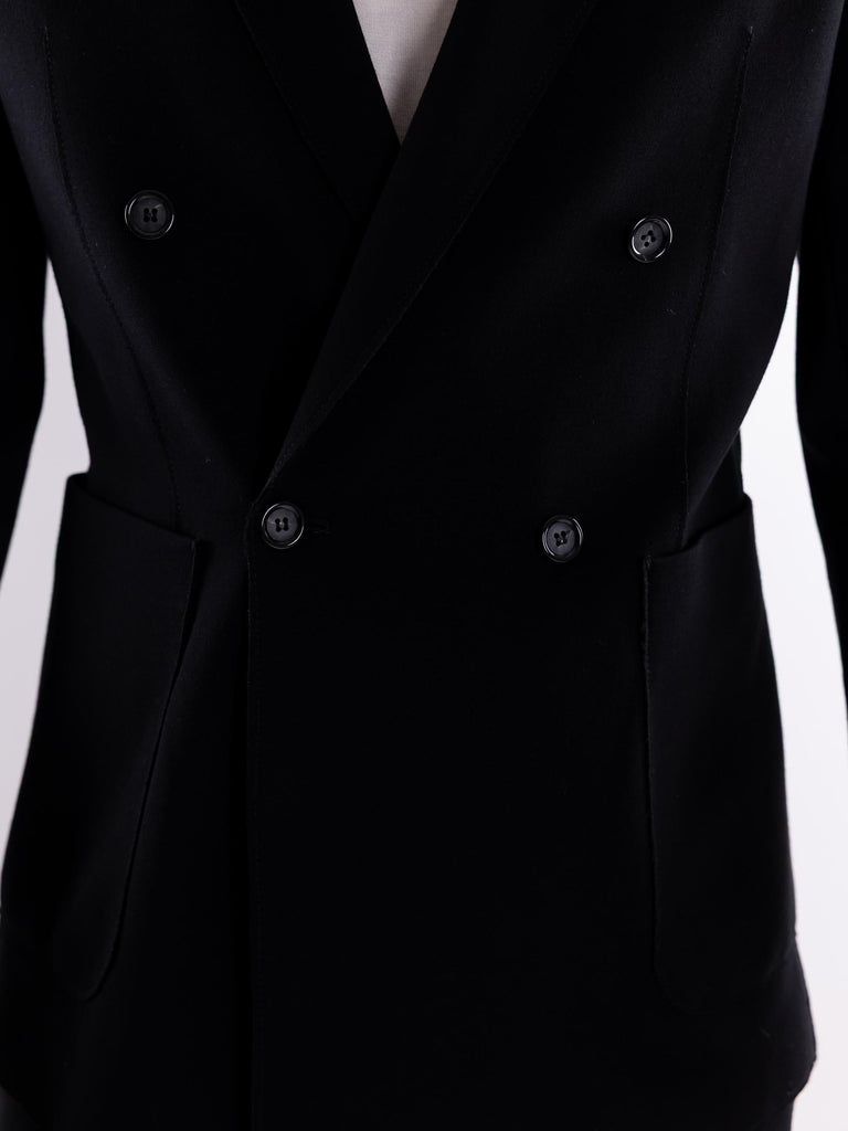 Giacca uomo doppiopetto jersey nera L042 NERO PAOLO PECORA 