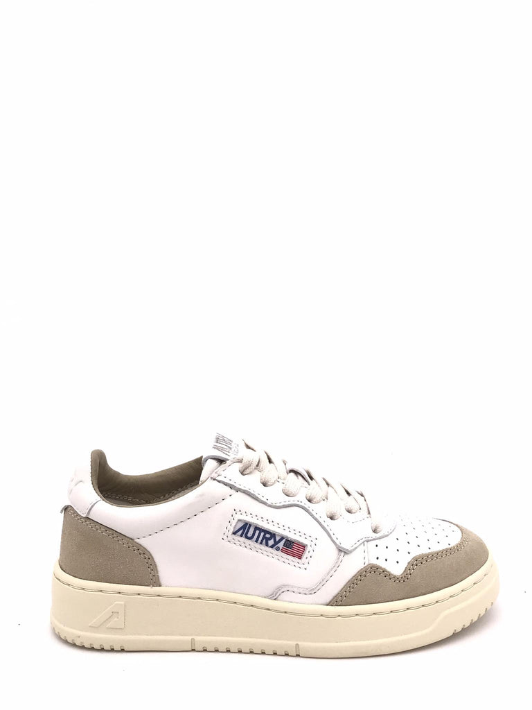 Sneakers medalist low in pelle bianca e suede sponge AULW-GS44 BIANCO/BEIGE AUTRY 