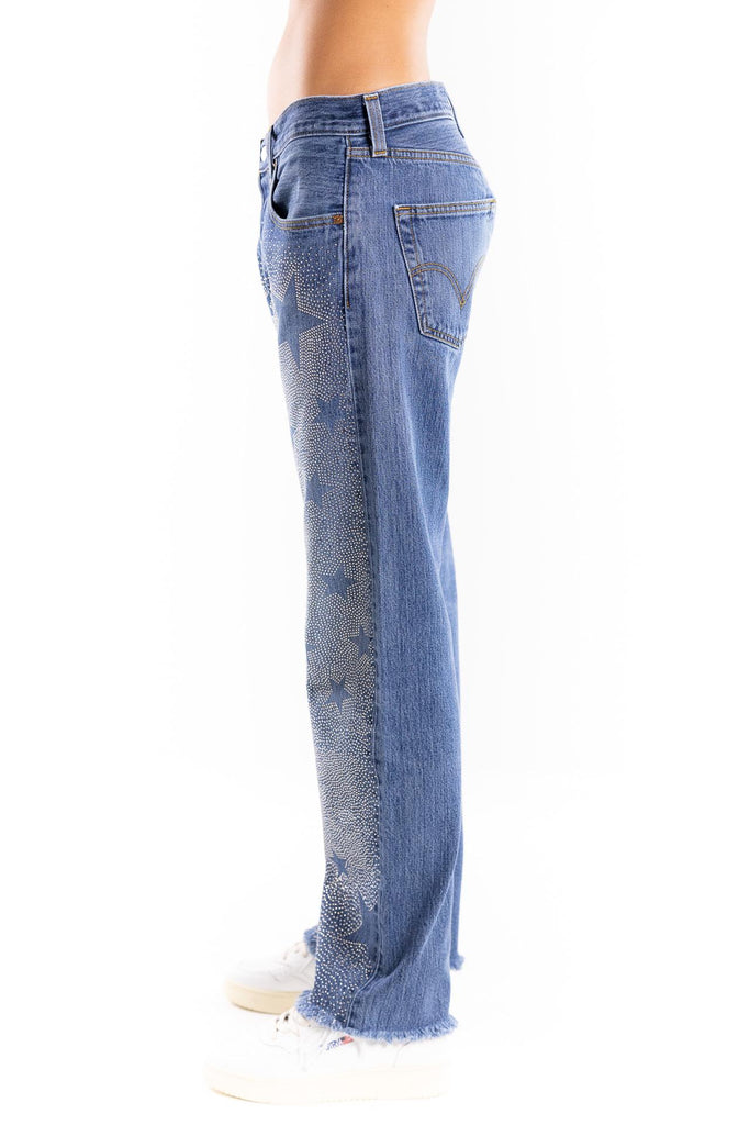 Jeans Ultraboy full strass argento 22FW25 BLU ROSSANO PERINI 
