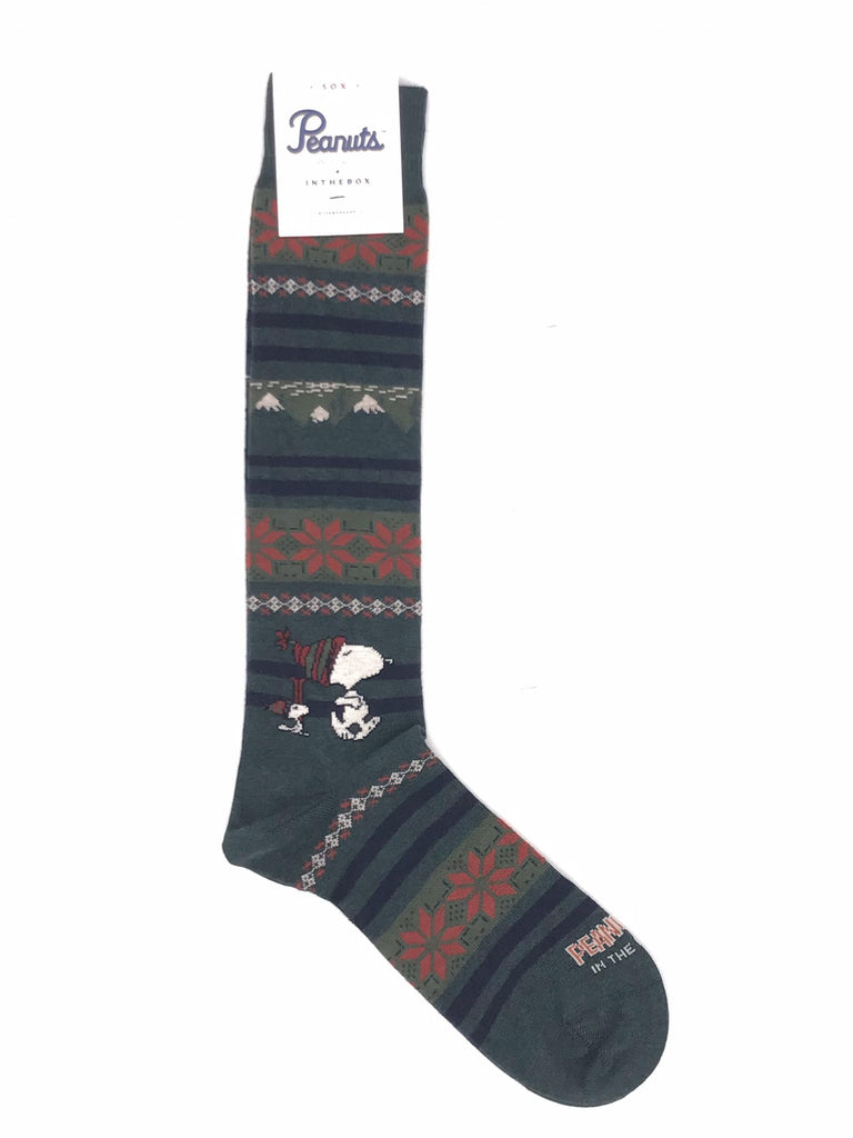 Calzini snoopy christmas righe verde scuro FW250012 VERDE SCURO IN THE BOX 