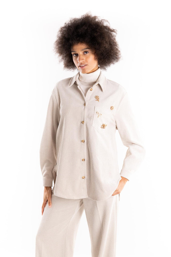 Camicia over Ledifa in velluto latte LEDIFA LATTE H2O 