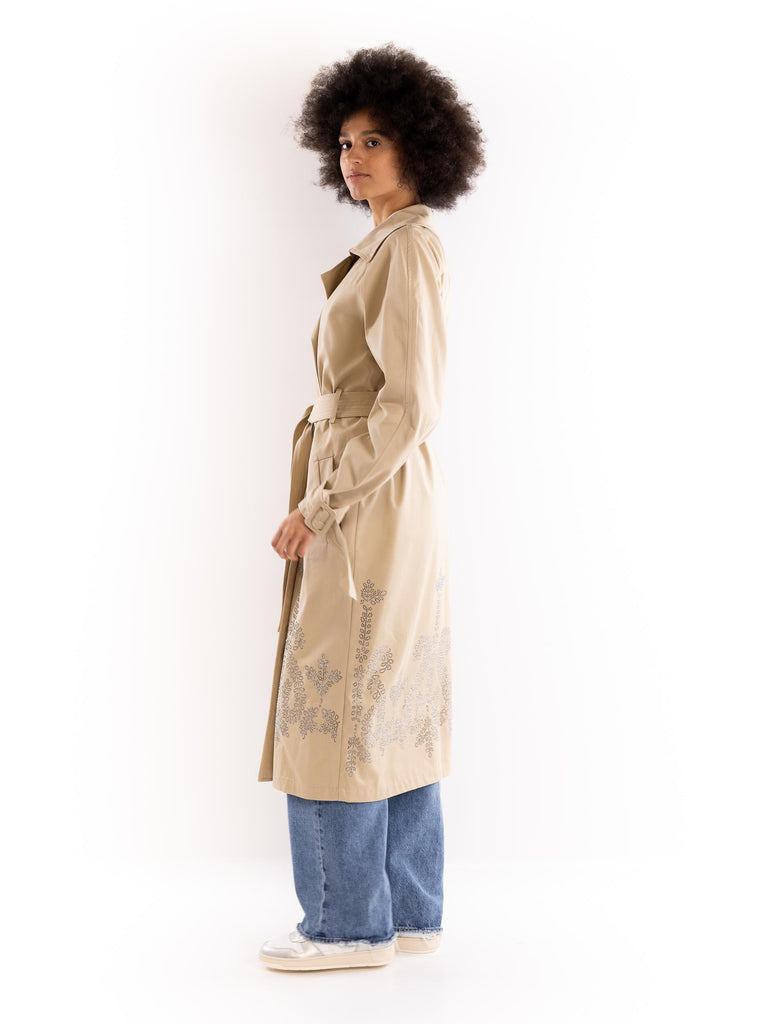 Trench donna  beige strass BUS25117 BEIGE BRAND UNIQUE 