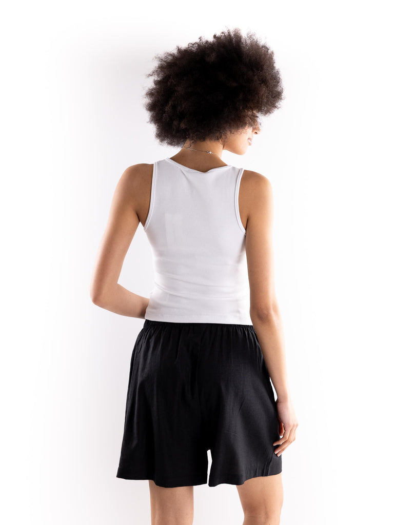 Crop top canotta bottoni bianco HMABW01628 PTTA0006BI01 HINNOMINATE 