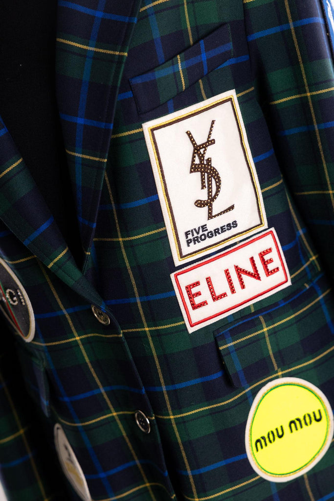 Giacca patch tartan verde 15114 VERDE 5 PROGRESS 