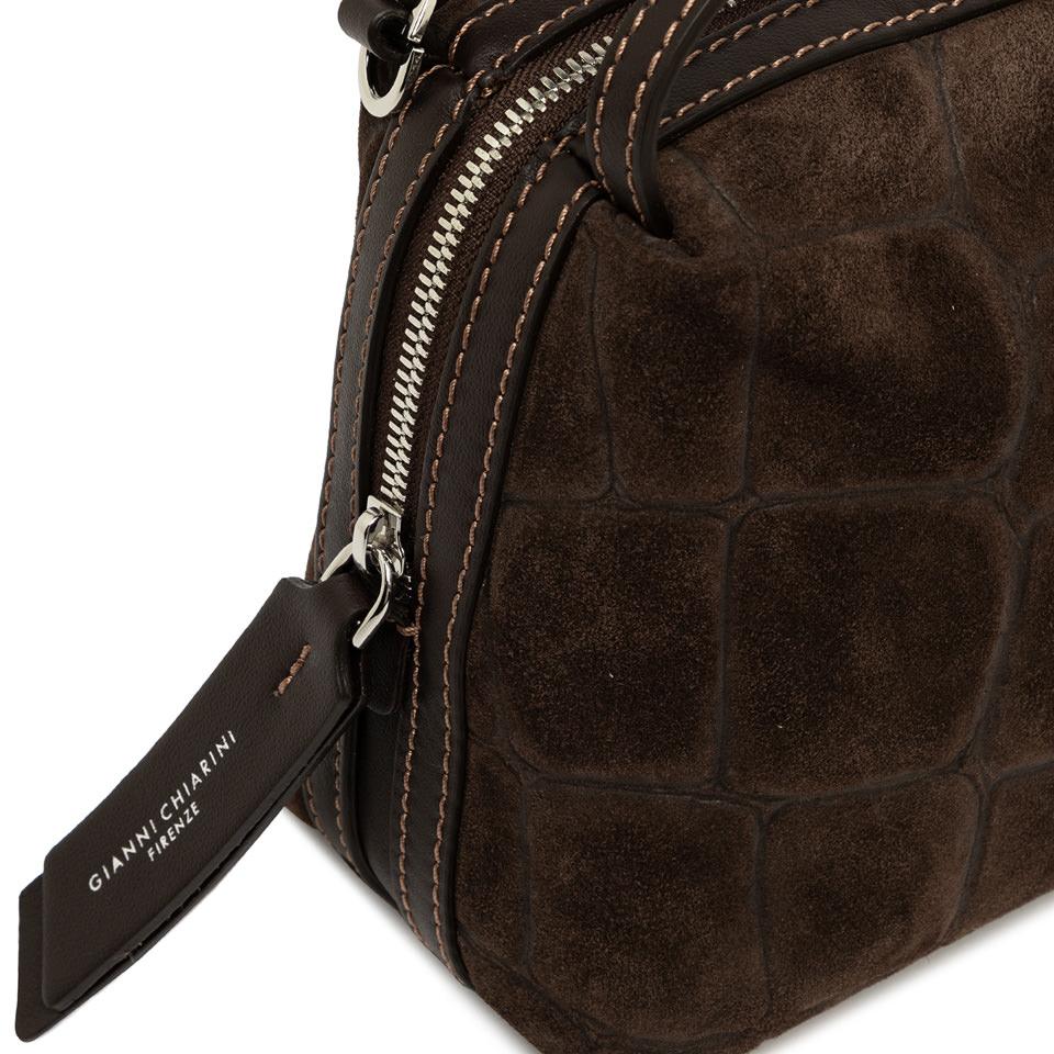 Borsa Alifa in pelle scamosciata effetto cocco espresso BS8258 CMCOCCOTESTA DI MORO GIANNI CHIARINI 