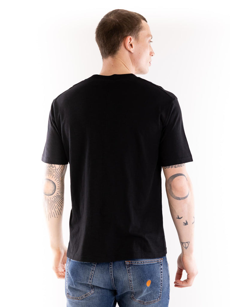 T-shirt uomo cotone fiammato nero F012 40129000 PAOLO PECORA 