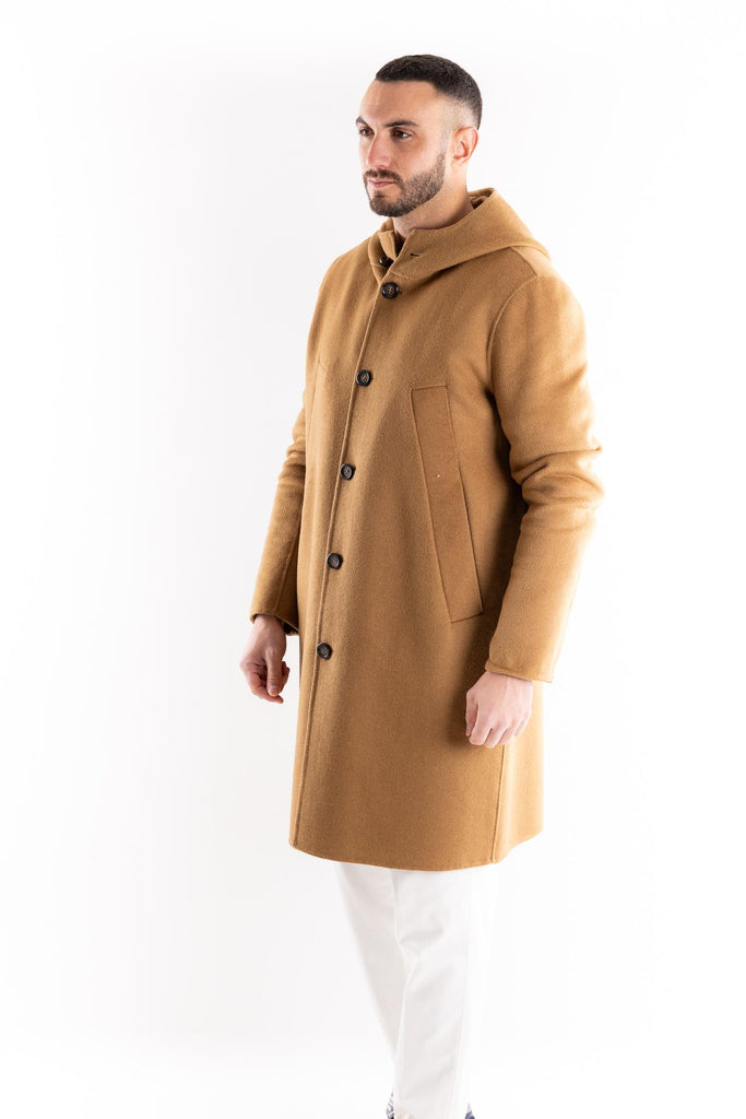 Cappotto lungo con cappuccio cammello NZ01 CAMMELLO PAOLO PECORA 