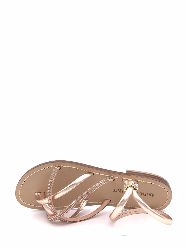 Sandalo infradito in pelle laminata rosa MARTINI ROSA MODA POSITANO 