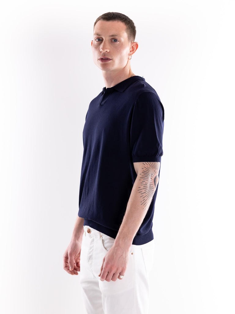 Maglia Polo uomo Nosaka in filo blu NOSAKA 790BLU PEOPLE OF SHIBUYA 