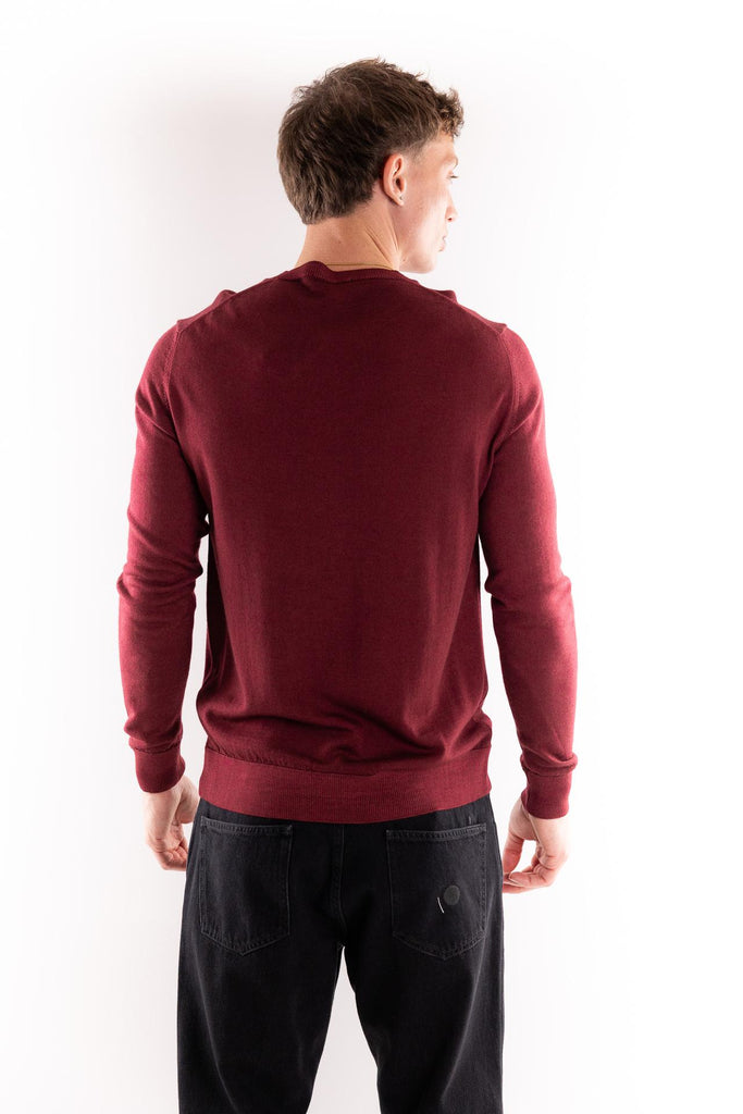 Maglia girocollo in lana bordò OF1F2W5M007 BORDEAU OUTFIT 