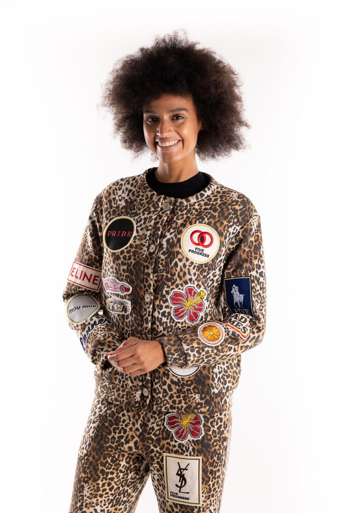 Felpa macula patch fake 15122 LEOPARDATO 5 PROGRESS 