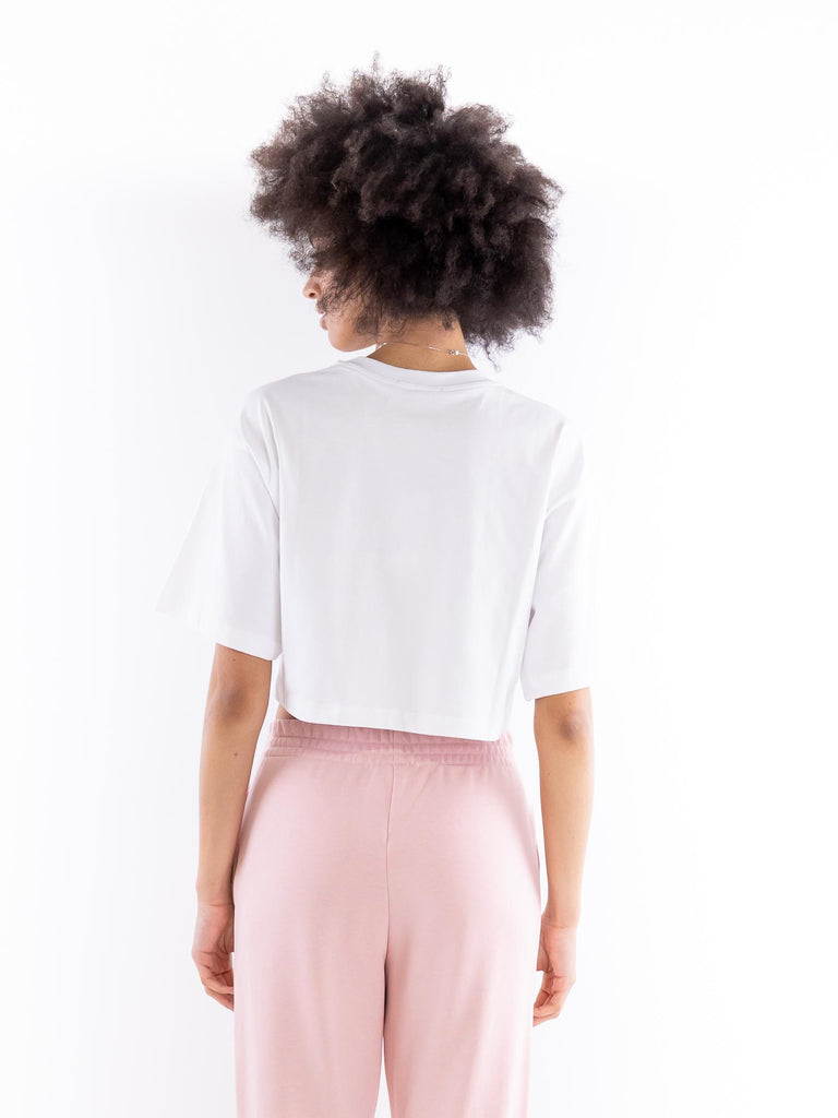 T-shirt crop mezza manica bianca HMABW01407 PTTS0037BI01 HINNOMINATE 