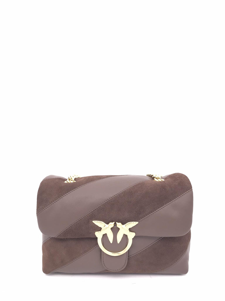 Borsa media love puff maxi quilt marrone 100038 A2JYMARRONE PINKO 