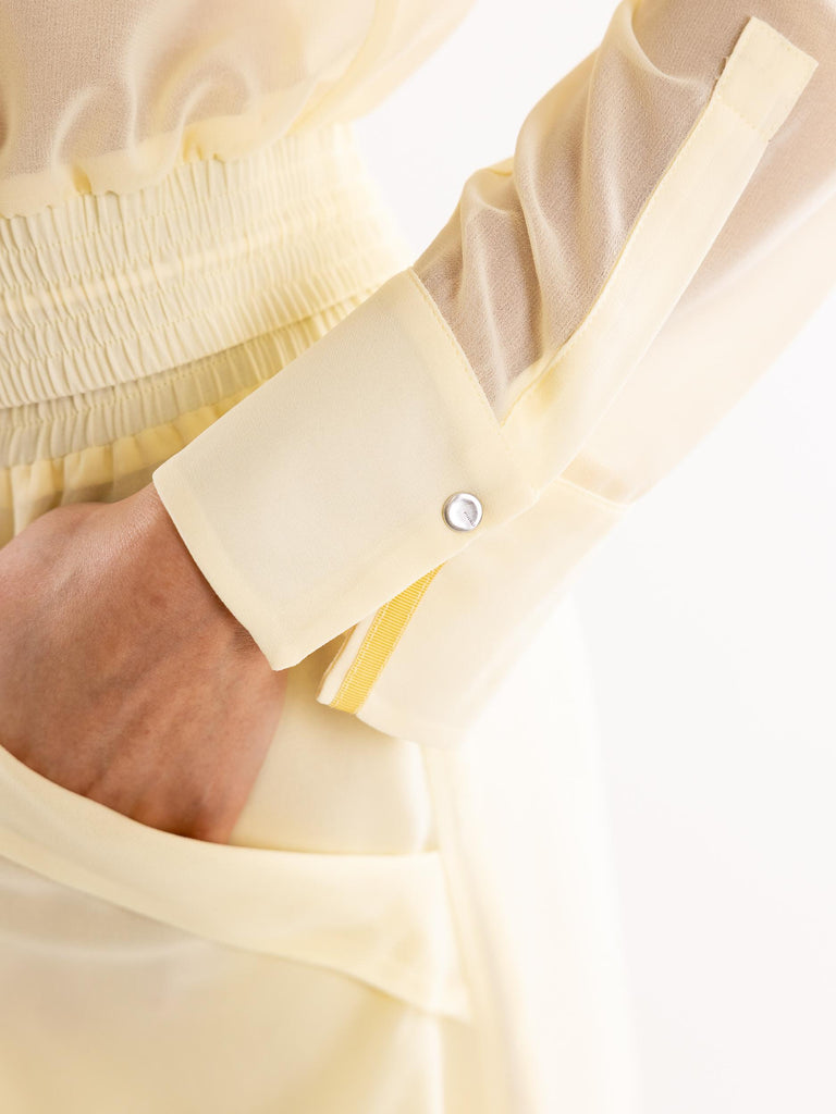 Camicetta leggera linea bomber Cin cin  in georgette gialla