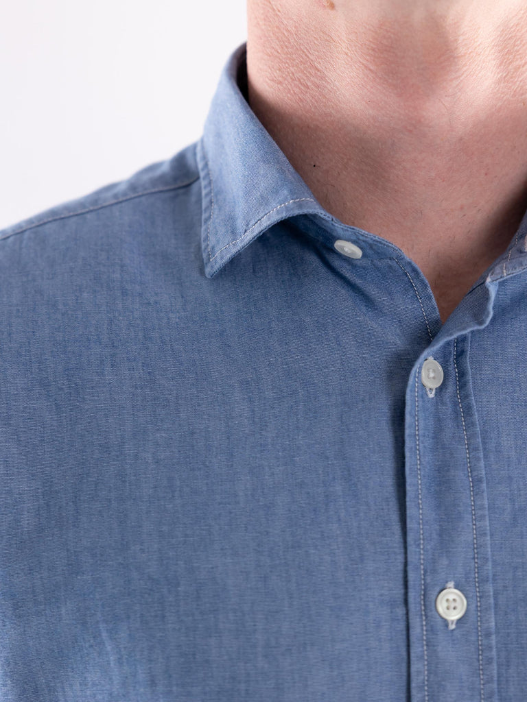 Camicia uomo in denim leggero azzurro ORCHIDEA 412AZZURRO PORTOFIORI 