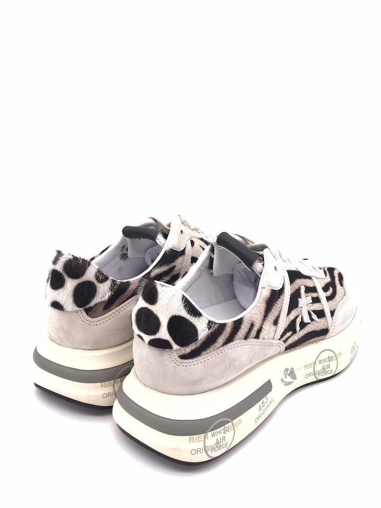 Sneakers Cassie in cavallino zebrato 7677 BIANCA-ZEBRA PREMIATA 
