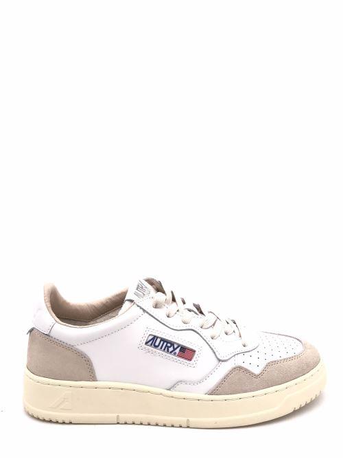 Sneakers medalist low in pelle bianca e suede beige UULM-LS33 BIANCO/BEIGE AUTRY 