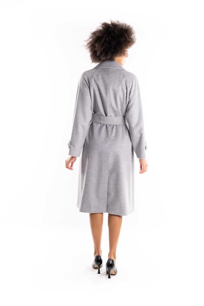Cappotto Tenna in drap di lana e cashmere grigio melange 2523016071200 002GRIGIO MARELLA 