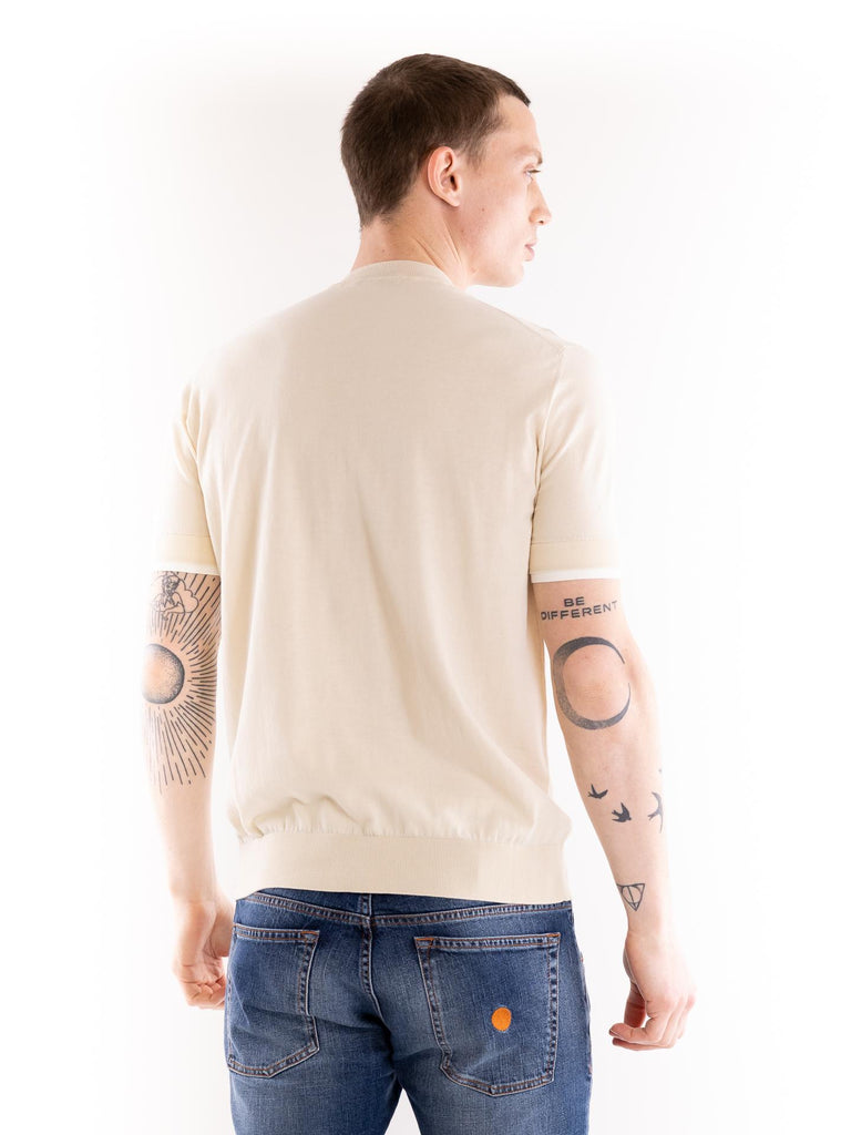 Maglia uomo girocollo in filo panna