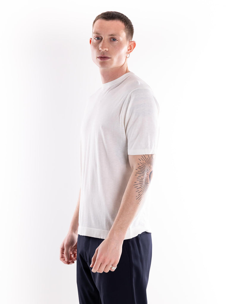 Maglia girocollo uomo Aka in filo bianca AKA 007BIANCO PEOPLE OF SHIBUYA 