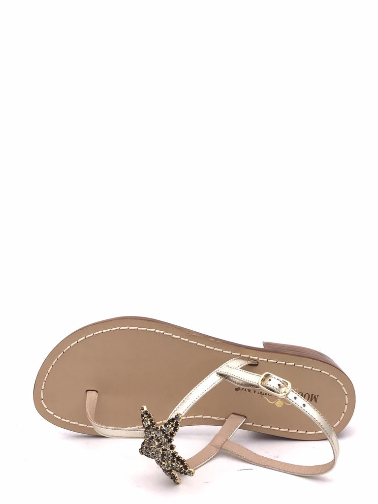 Sandalo infradito platino con stella strass ST03 PLATINO MODA POSITANO 