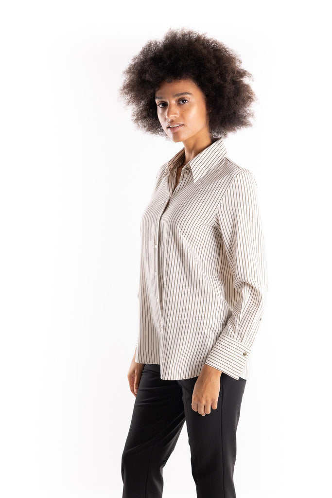 Camicia Reperto a righe panna-verde 2523116081200 002PANNA-VERDE MARELLA 