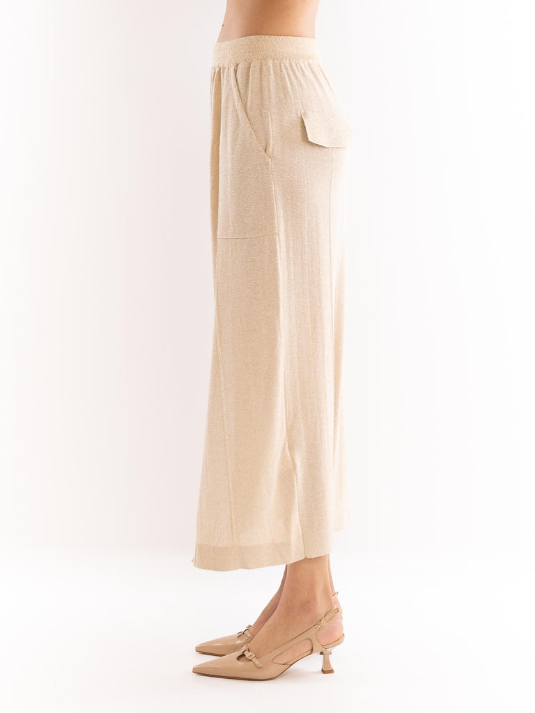 Gonna lunga donna vanisè lurex beige GOKD09084 BEIGE AKEP 