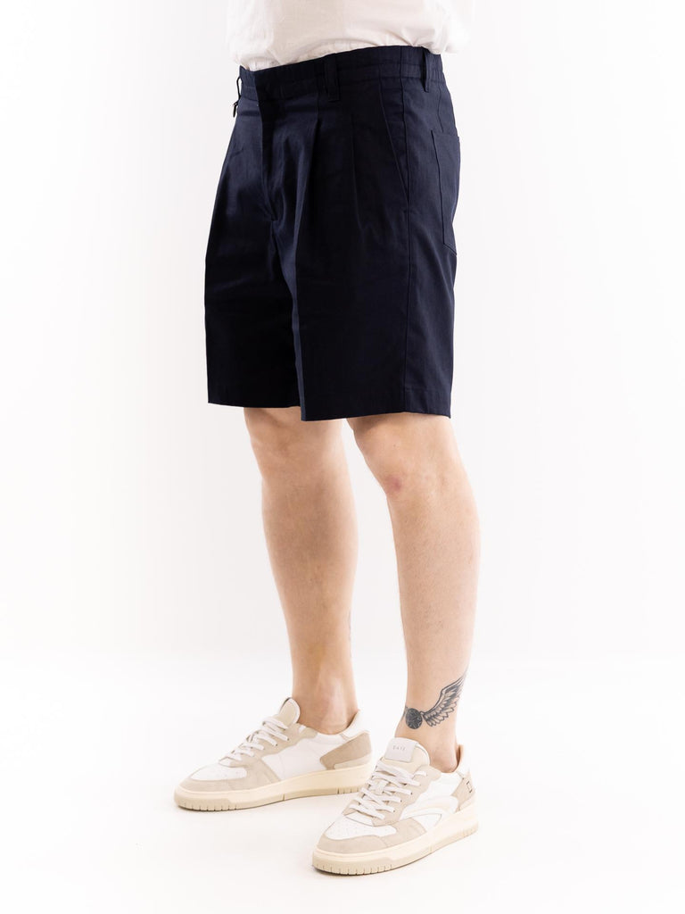 Bermuda uomo in lino blu D051 36166685 PAOLO PECORA 