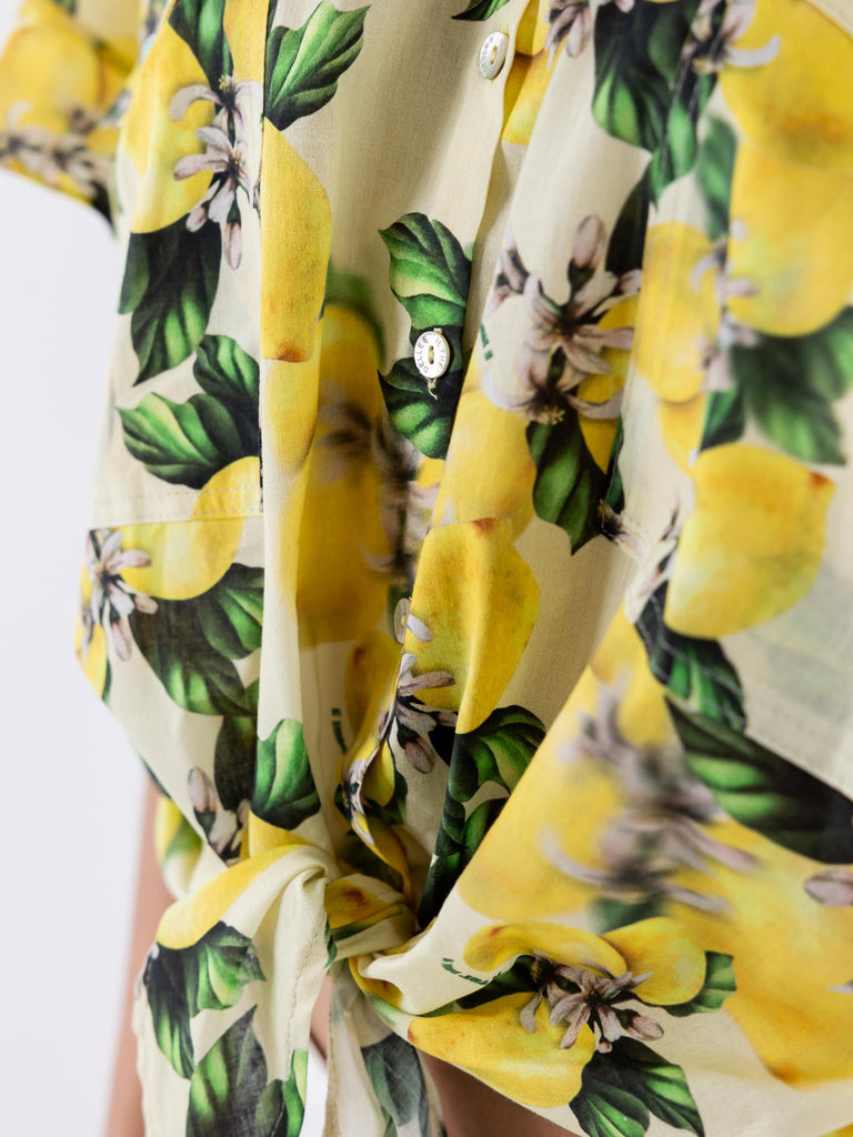 Camicia crop Amalia stampa lemon AMALIA 13GIALLO IL THE' DELLE 5 