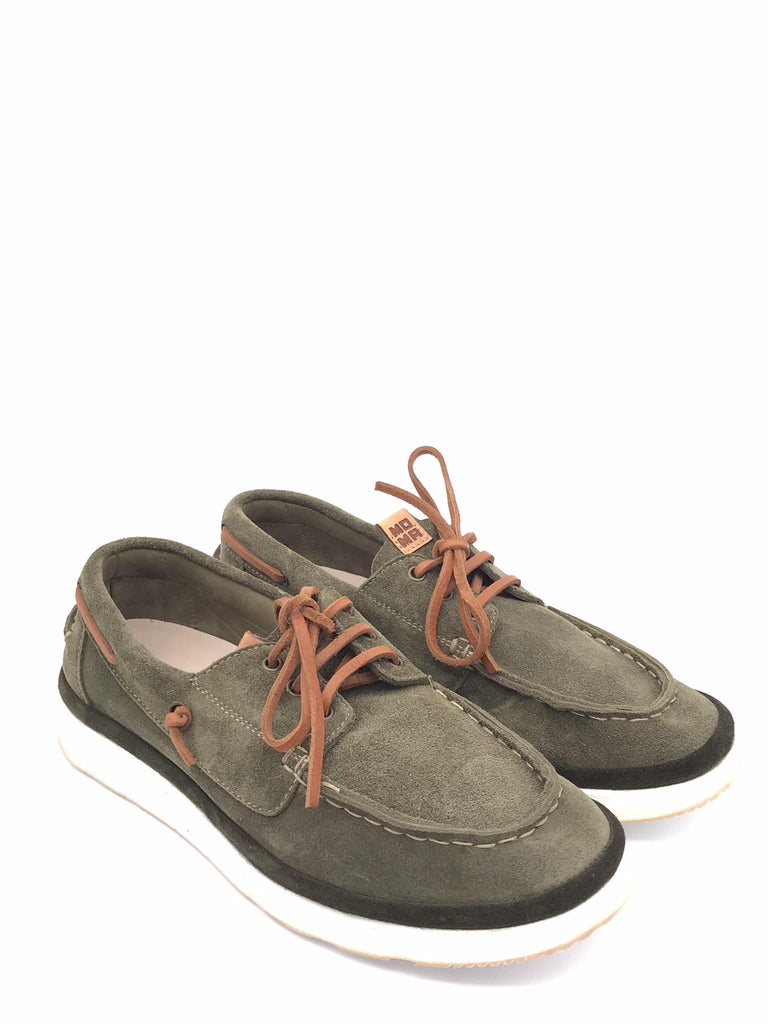 Scarpa allaccita modello barca in crosta verde 2AS435 VERDE MOMA 