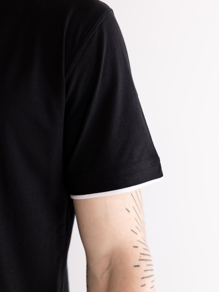 T-shirt uomo in jersey nero-bianco