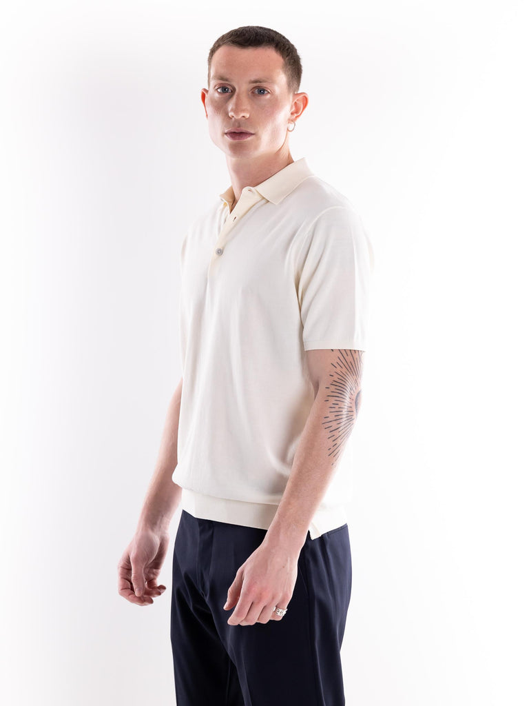 Maglia polo uomo Nito in filo bianca NITO 007BIANCO PEOPLE OF SHIBUYA 