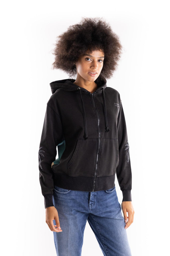 Felpa full zip con cappuccio nera TOCOW HFZ CASABLANCANERO TOOCO 
