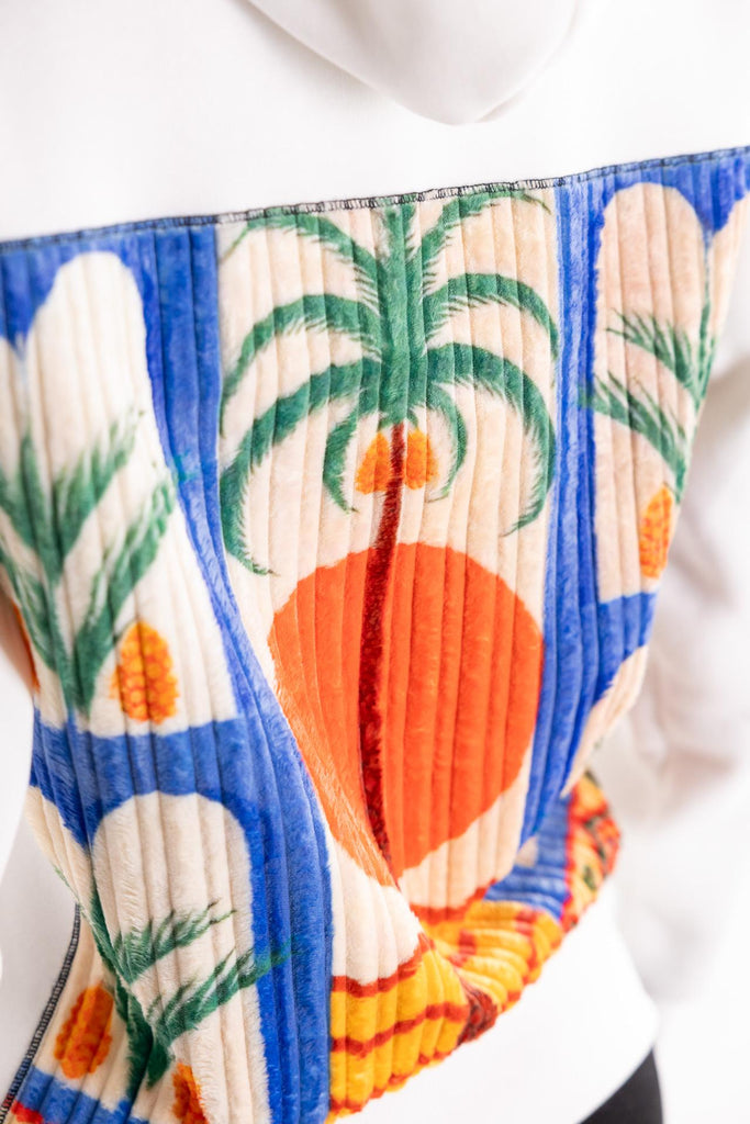 Felpa con cappuccio con stampa saudi bianca HOODIE/WOMAN BIANCA BASTILLE 