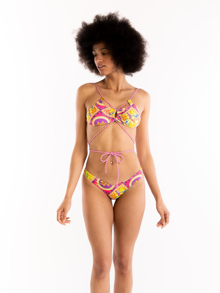 Bikini triangolo incrociatao e slip V multicolor FGBW2147 MULTICOLOR 4 GIVENESS 