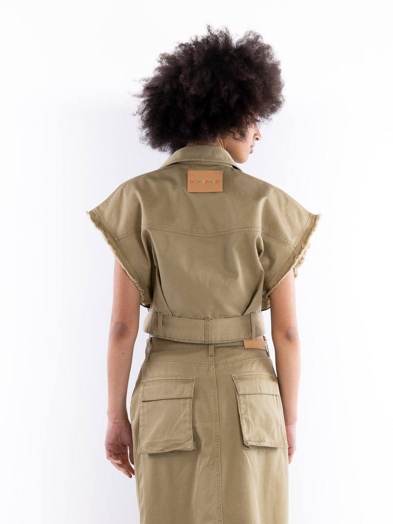 Gilet smanicato Chia cachi W2S5038 DTFCLDCACHI DON THE FULLER 