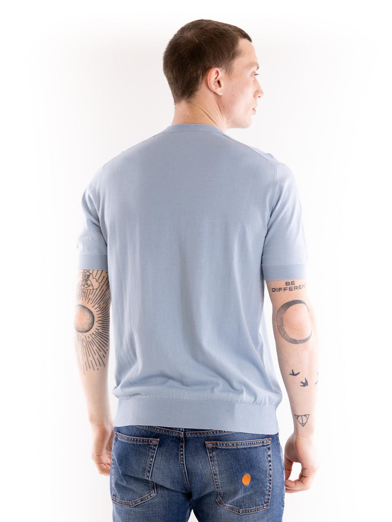 Maglia uomo girocollo in filo celeste A009 F1006492 PAOLO PECORA 