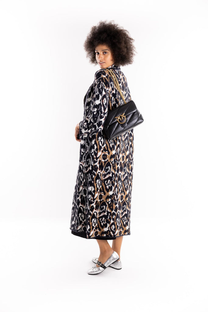 Cardigan jacquard lungo animalier MGKD11012 LEOPARDATO AKEP 