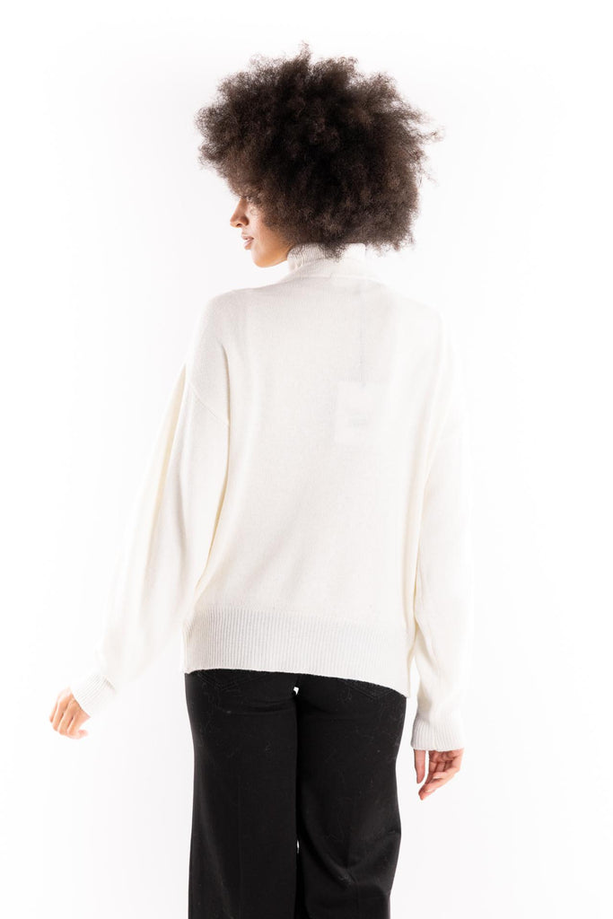 Maglia cardigan bianca con strass BUW25105 155BIANCA BRAND UNIQUE 