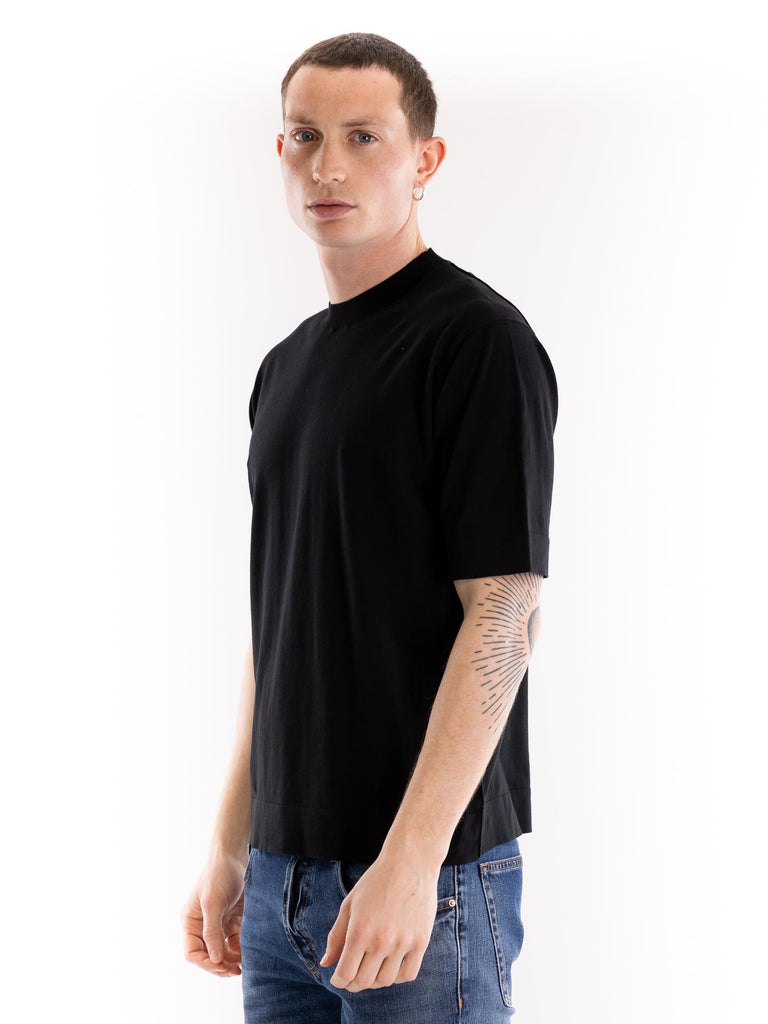 T-shirt over uomo girocollo in filo nera A012 F1009000 PAOLO PECORA 