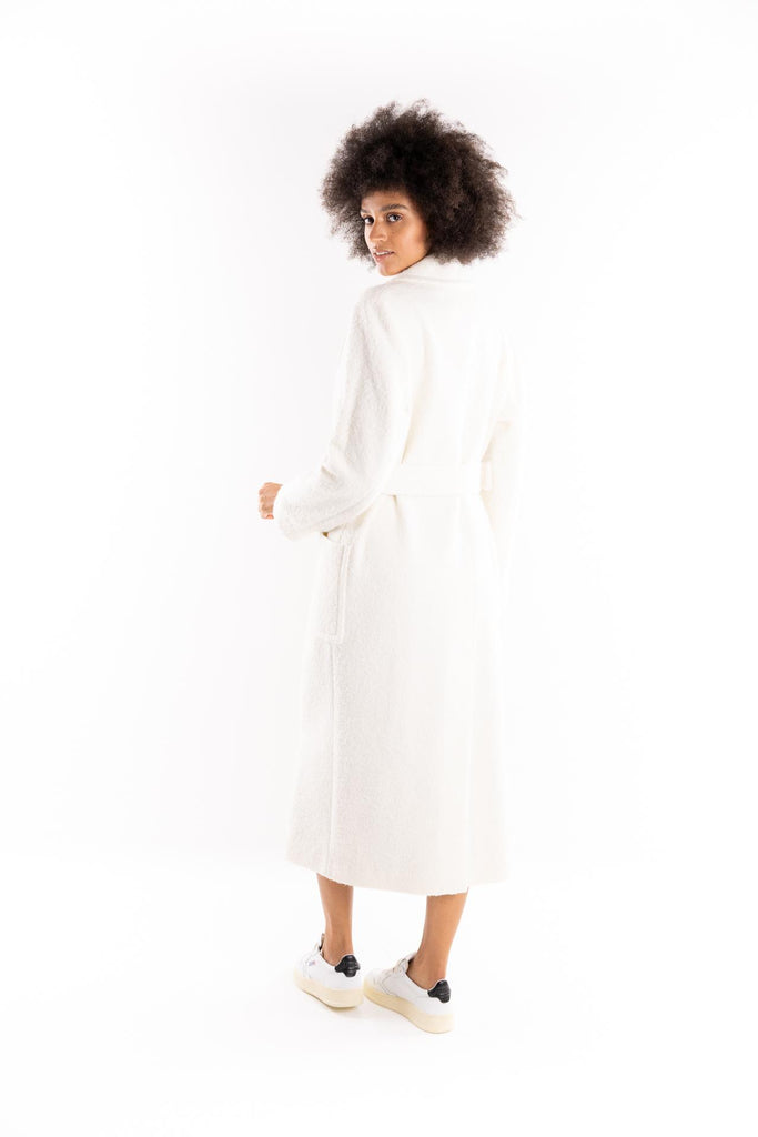 Cappotto Cerfoglio monopetto con cintura color  tortora 105695 A2UBTORTORA PINKO 