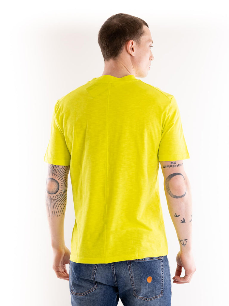 T-shirt uomo cotone fiammato giallo acido F012 40123207 PAOLO PECORA 