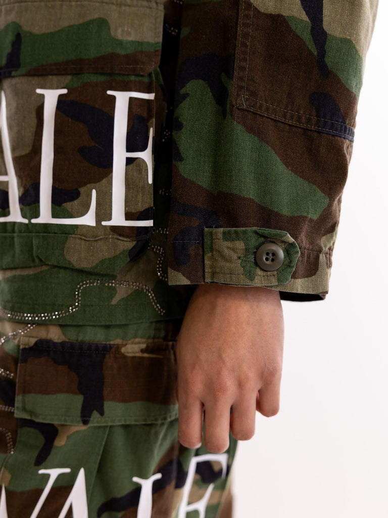 Giacca militare donna limited edition camouflage  fake BUS25901 CAMOUFLAGE BRAND UNIQUE 