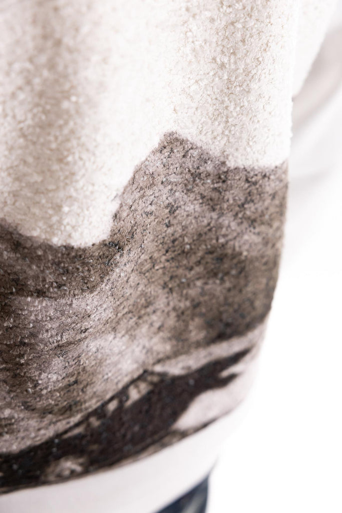 Felpa uomo in cotone con stampa NO RISK sulla schiena HOODIE NO RISKBIANCA BASTILLE 