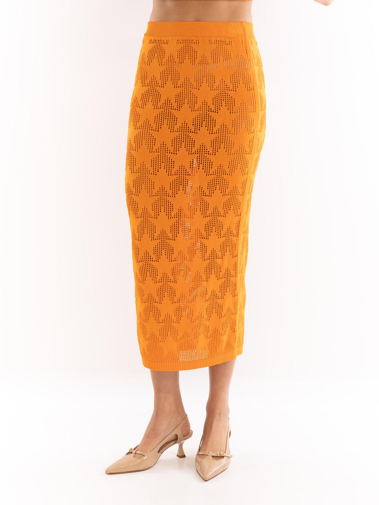 Gonna donna midi stelle a rete zucca GOKD09046 ARANCIONE AKEP 