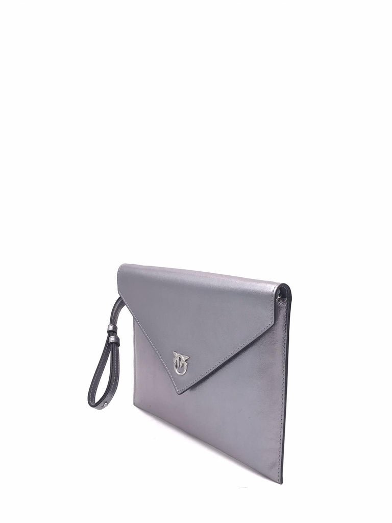 Bustina flet purse in pelle laminata antracite 104820 A2O9ANTRACITE PINKO 