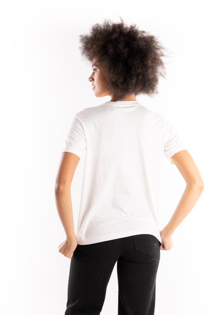 T-shirt in cotone beige con stampa inchino ORGA BEIGE BASTILLE 