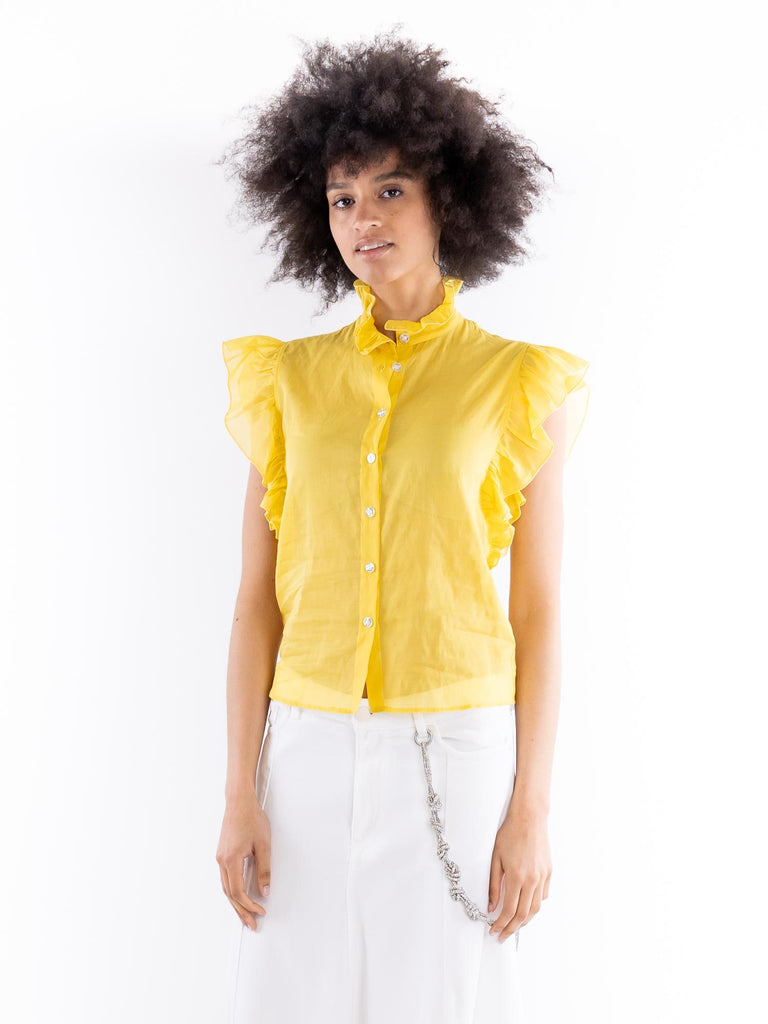 Camicia smanicata Ruffles gialla 14011 RUFFLESGIALLO 5 PROGRESS 